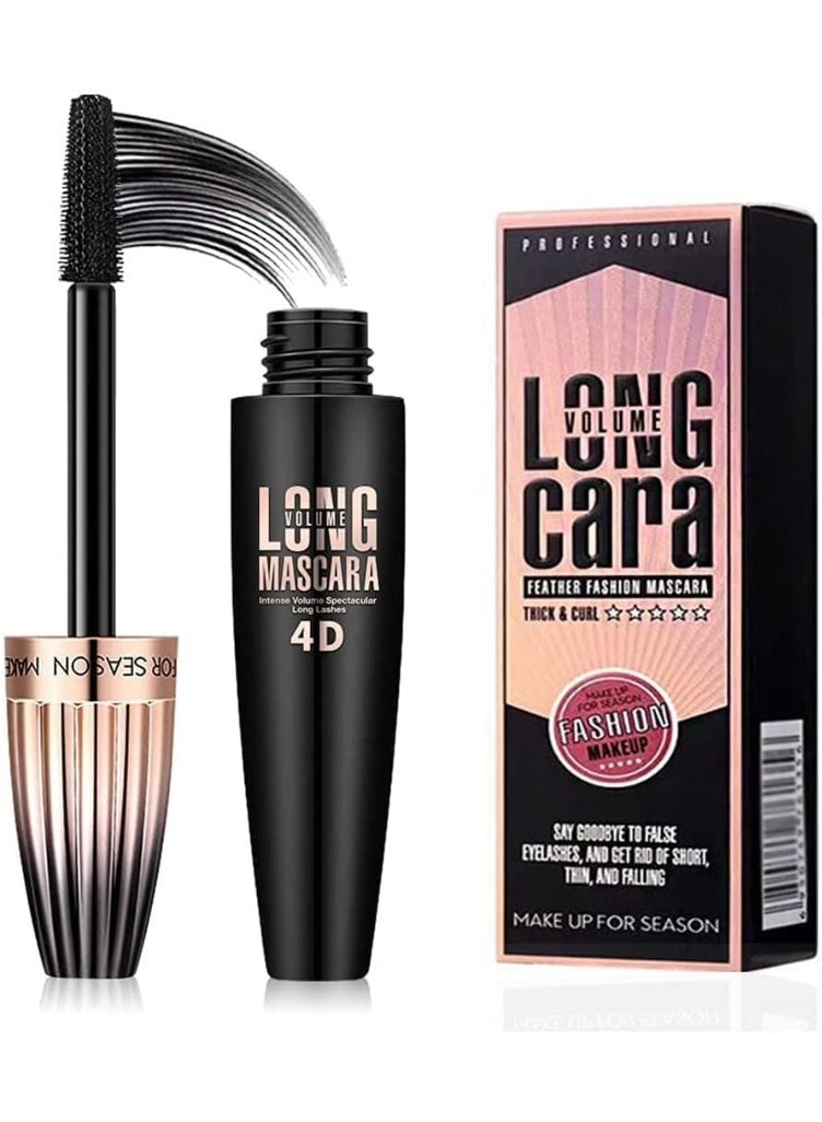 AONAT MASCARA, 4D Silk Fiber Eyelash Mascara, Waterproof Mascara Volumising, Extra Long Lash Mascara, Long-Lasting, Defines Lashes, Black, 10ml - Image 1
